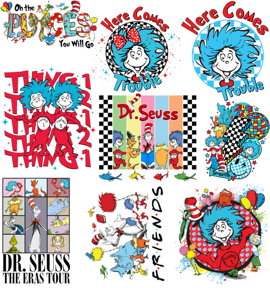 Dr Suess Gangsheet 22.5"X24"