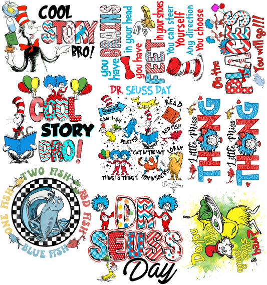 Dr Suess Gangsheet 22.5"X24"