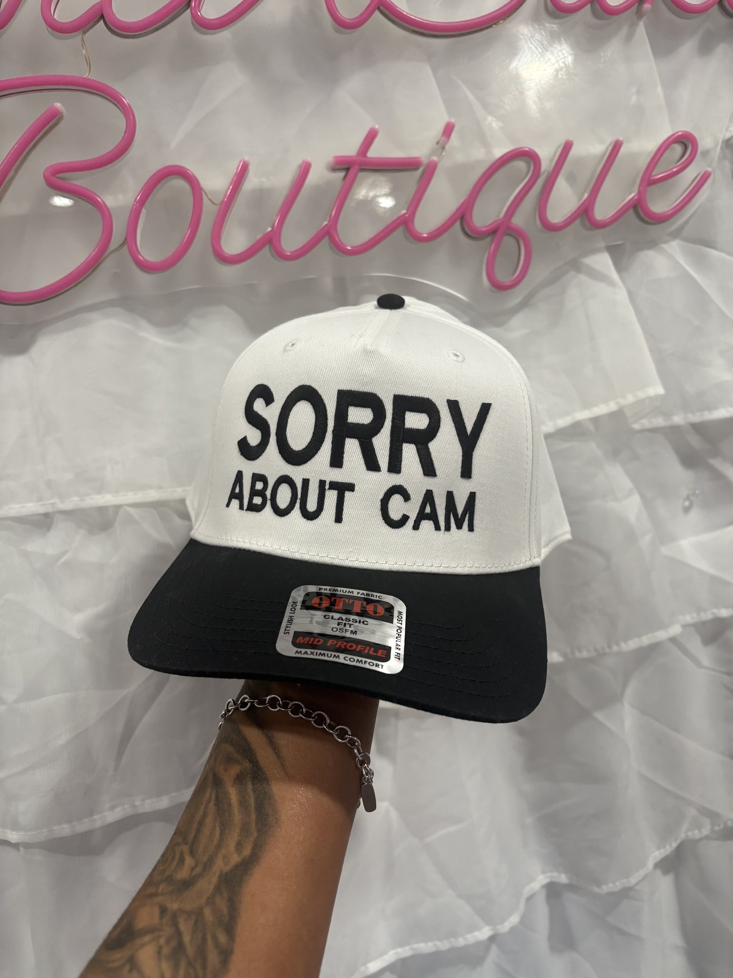 Sorry about (custom name)  embroidered cap