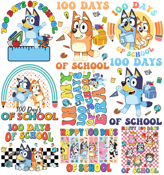 bluey 100 Days Gangsheet 22.5"X24"